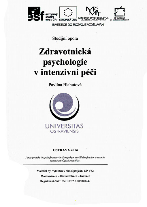Zdravotnická psychologie v intenzivní péči : studijní opora