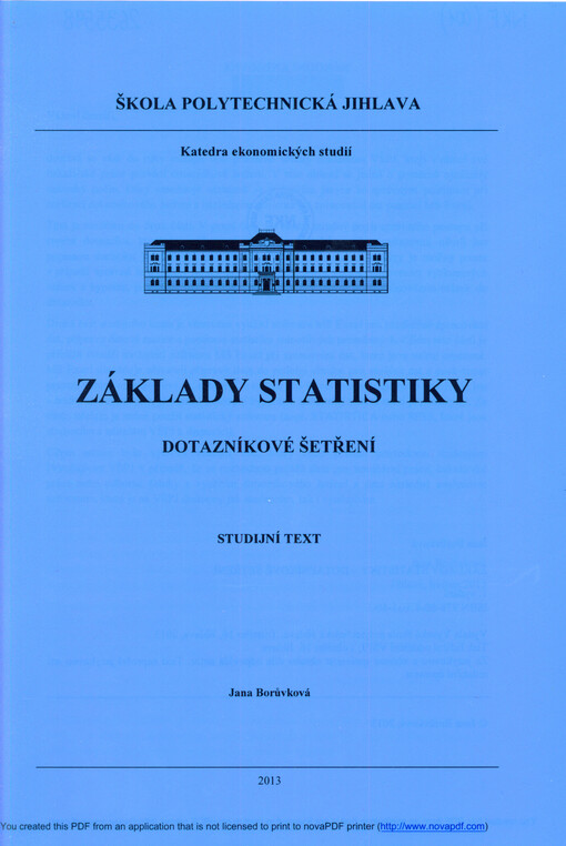 Základy statistiky :dotazníkové šetření : studijní text