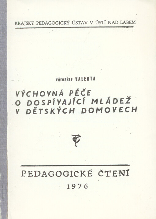 Výchovná péče o dospívající mládež v dětských domovech