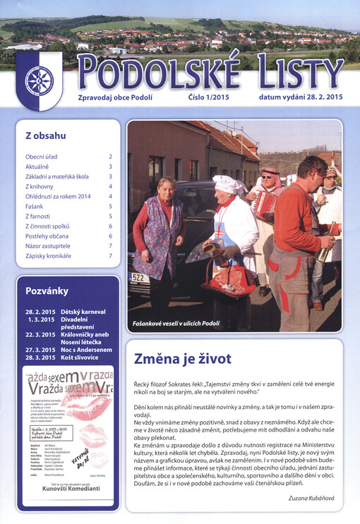 Podolské listy : zpravodaj obce Podolí