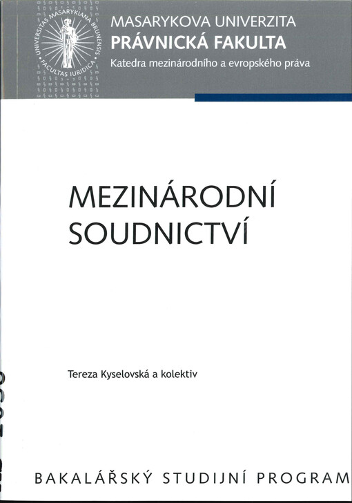 Mezinárodní soudnictví :[bakalářský studijní program]