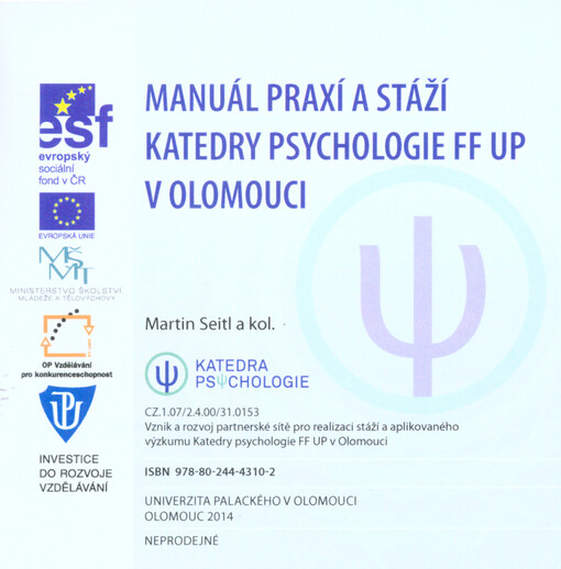 Manuál praxí a stáží Katedry psychologie FF UP v Olomouci