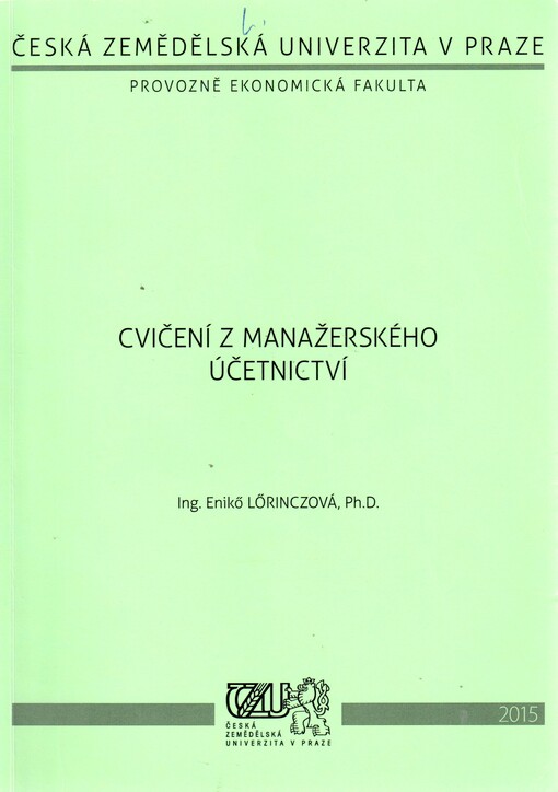 Cvičení z manažerského účetnictví