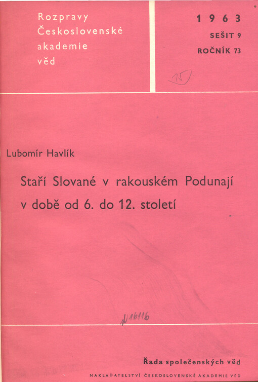 Staří Slované v rakouském Podunají v době od 6. do 12. století