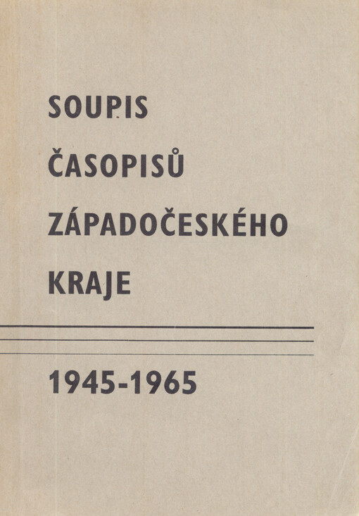 Soupis časopisů Západočeského kraje 1945-1965