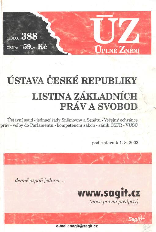 Ústava České republiky: Listina základních práv a svobod : podle stavu k 1.8.2003