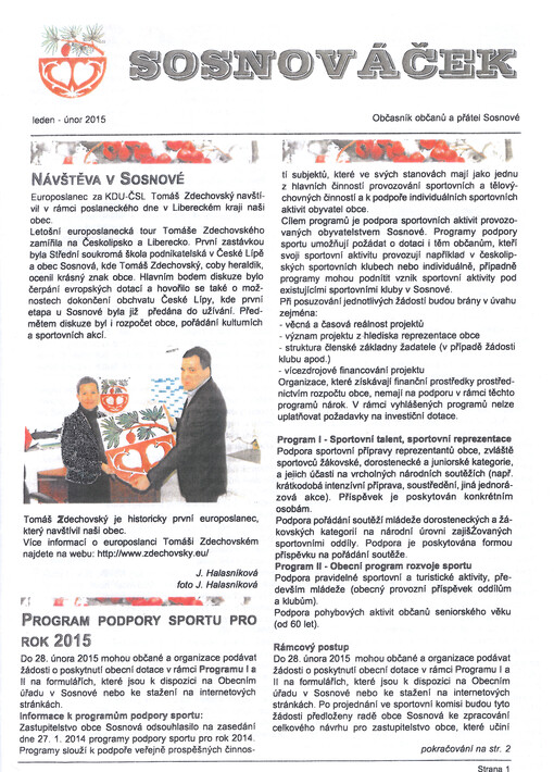 Sosnováček :občasník občanů a přátel Sosnové