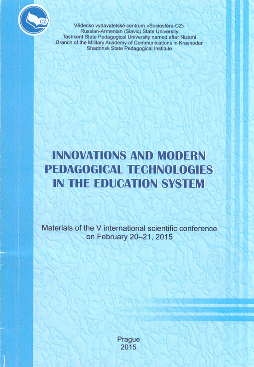 Číslo: Innovations and modern pedagogical technologies in the education system
