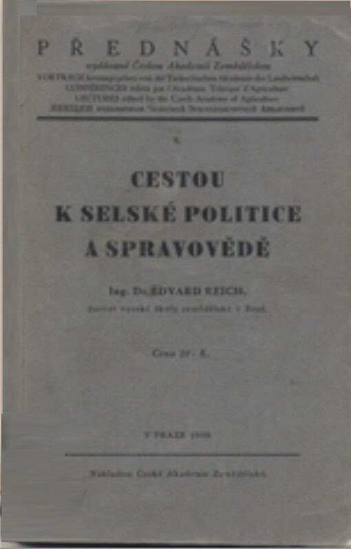 Cestou k selské politice a spravovědě