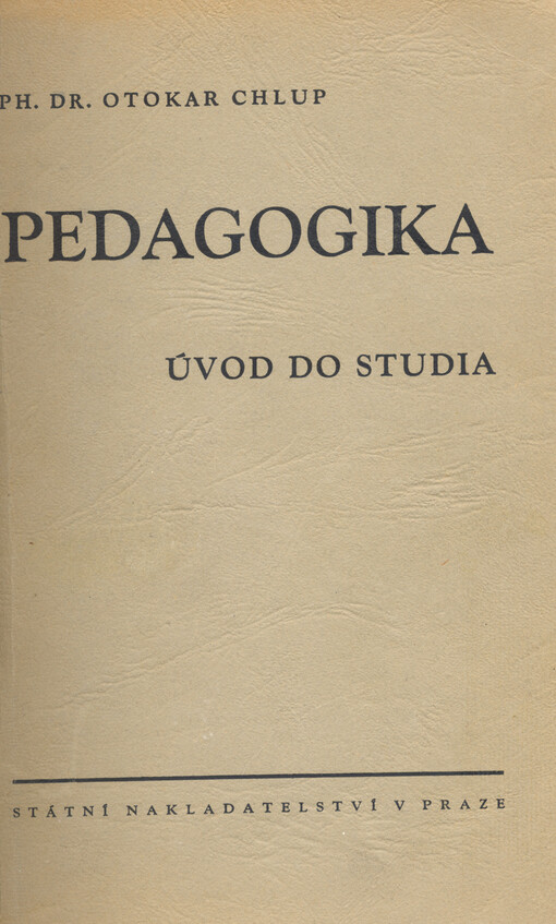 Pedagogika: úvod do studia