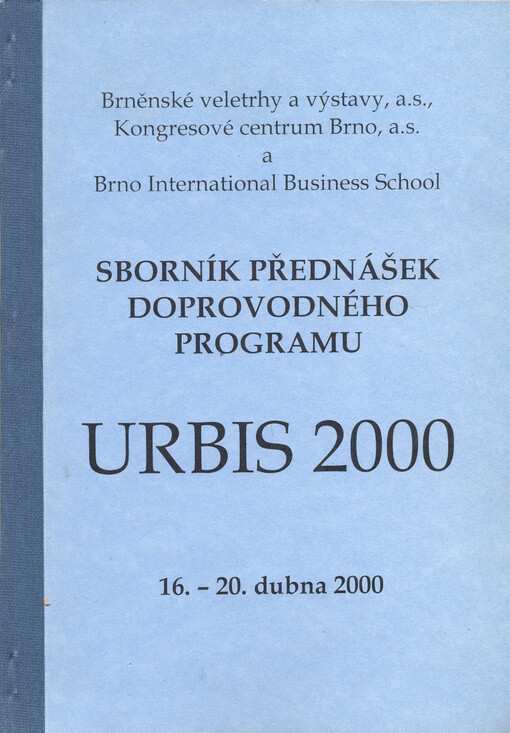URBIS 2000 : sborník přednášek doprovodného programu : 16.-20. dubna 2000