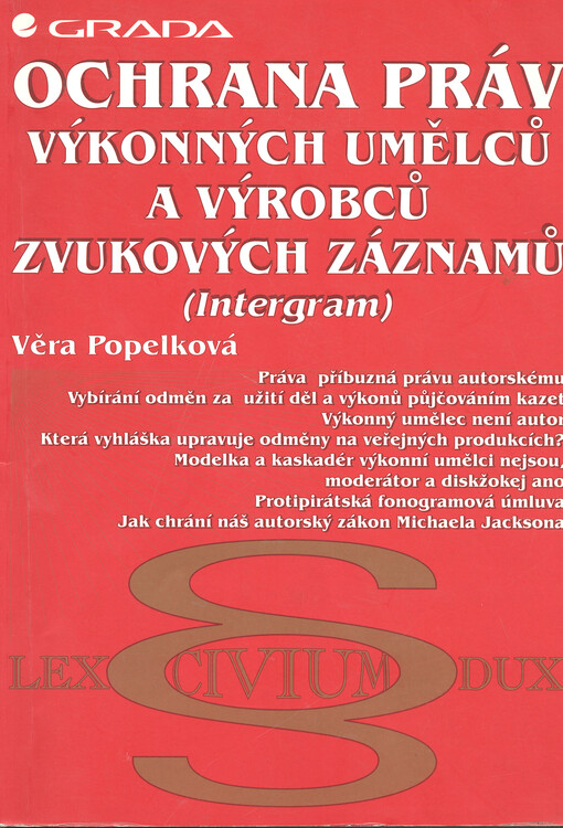 Ochrana práv výkonných umělců a výrobců zvukových záznamů : (Intergram)