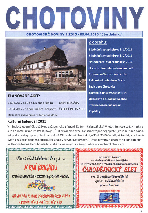 Chotoviny : chotovické noviny