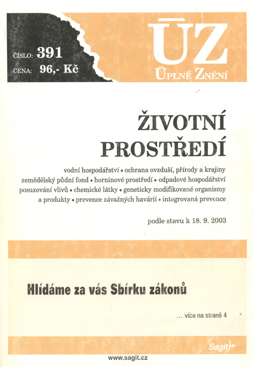 Životní prostředí : podle stavu k 18. 9. 2003