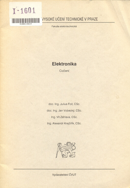 Elektronika : cvičení, Vyd. 1.