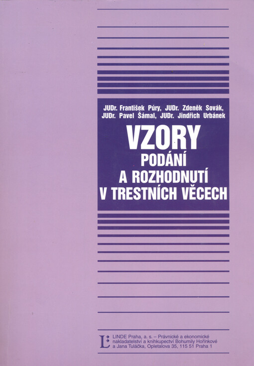 Vzory podání a rozhodnutí v trestních věcech