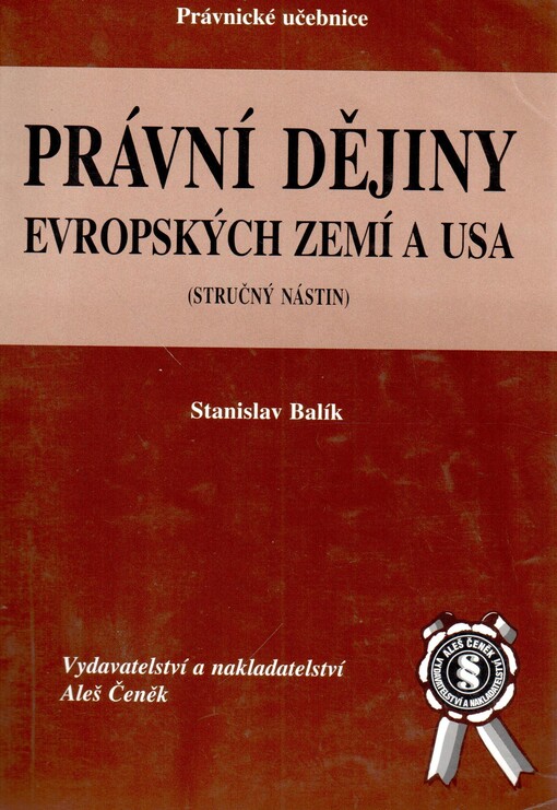Právní dějiny evropských zemí a USA : (stručný nástin), 1. vyd.