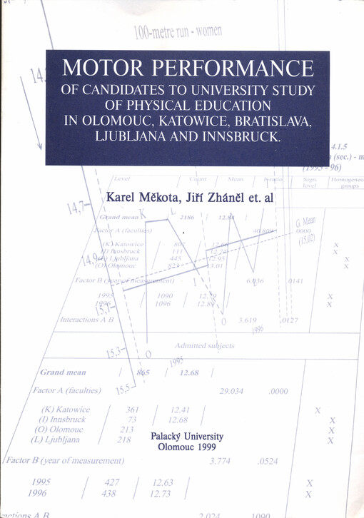 Motor performance of candidates to university study of physical education in Olomouc, Katowice, Bratislava, Ljubljana and Innsbruck : a comparative study