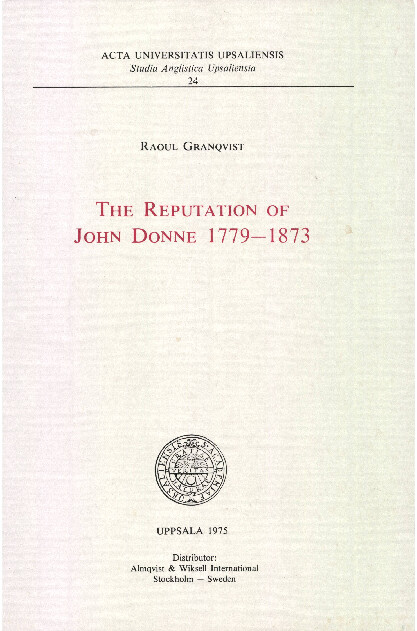 The reputation of John Donne :1779-1873