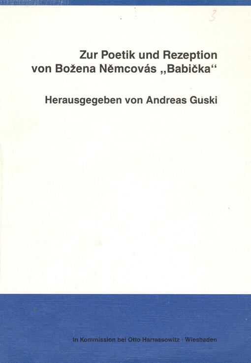 Zur Poetik und Rezeption von Božena Němcovás 