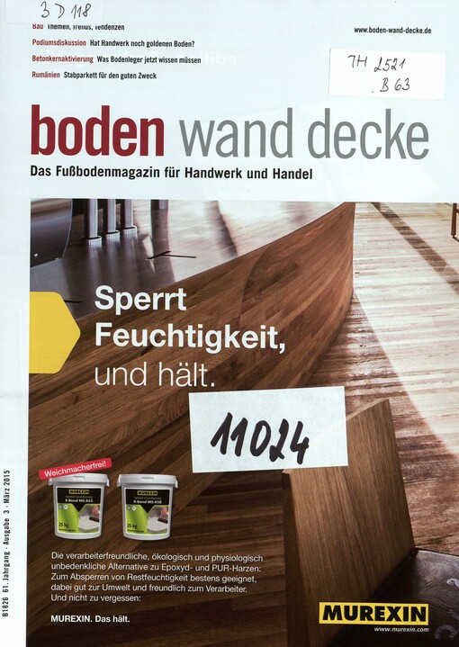 Boden, Wand, Decke : das Fussbodenmagazin für Handwerk und Handel