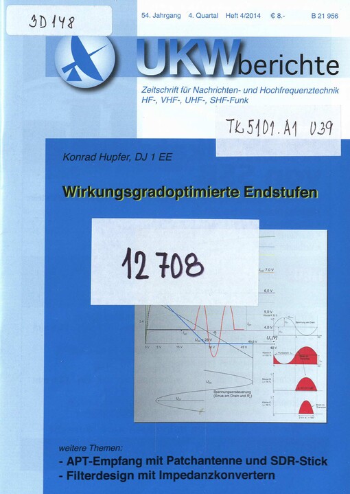 UKW-Berichte : Zeitschrift für Nachrichten- und Hochfrequenztechnik, HF-, VHF-, UHF-, SHF-Funk