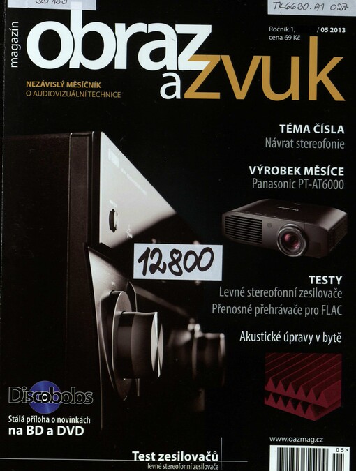 Obraz a zvuk :nezávislý měsíčník o audiovizuální technice