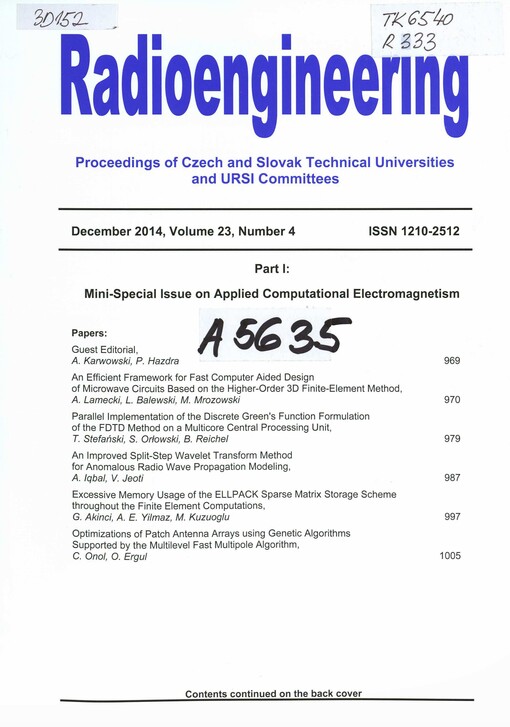 Radioengineering : proceedings of Czech and Slovac Technical Universities and URSI Committees