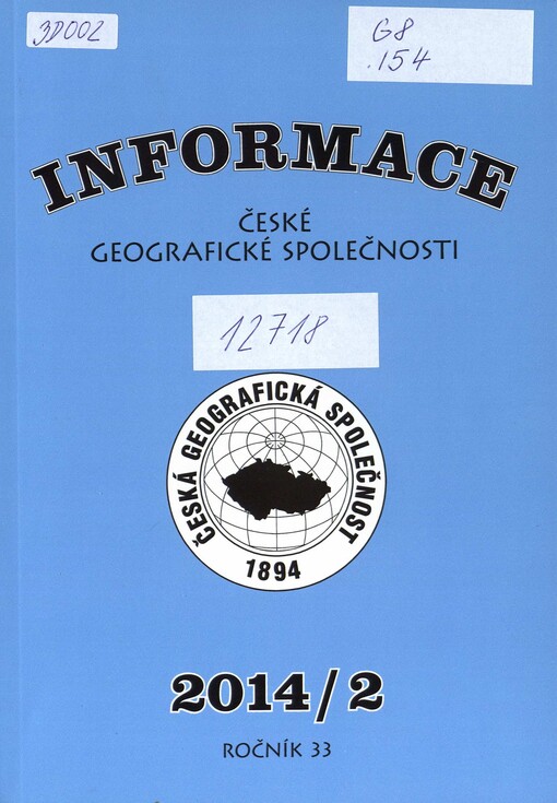 Informace České geografické společnosti = Information of the Czech geographical society