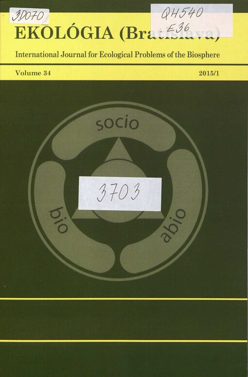 Ekológia = Ecology : časopis pre ekologické problémy biosféry