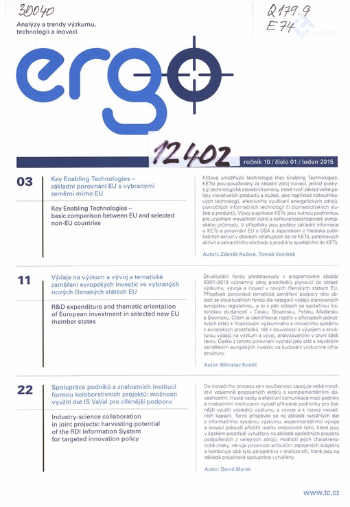 Ergo : analýzy a trendy výzkumu, technologií a inovací