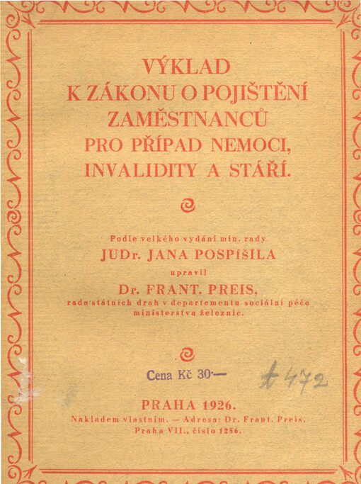 Výklad k zákonu o pojištění zaměstnanců pro případ nemoci, invalidity a stáří