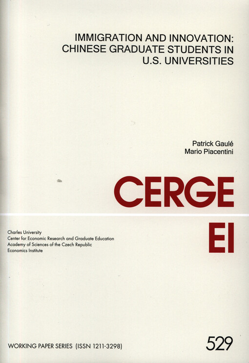 Immigration and innovation: Chinese graduate students in U.S. universities