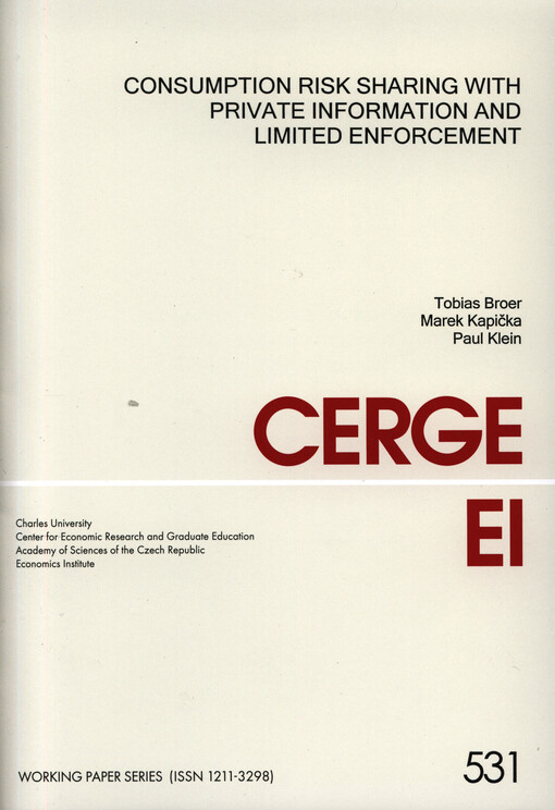 Consumption risk sharing with private information and limited enforcement