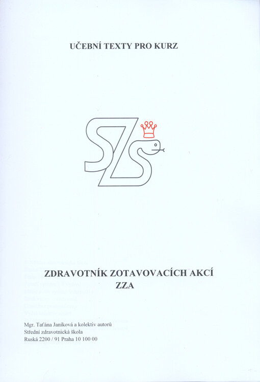 Zdravotník zotavovacích akcí ZZA :učební texty pro kurz