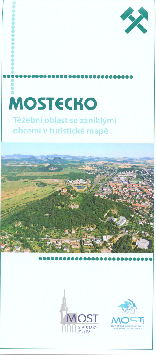 Mostecko těžební oblast se zaniklými obcemi v turistické mapě