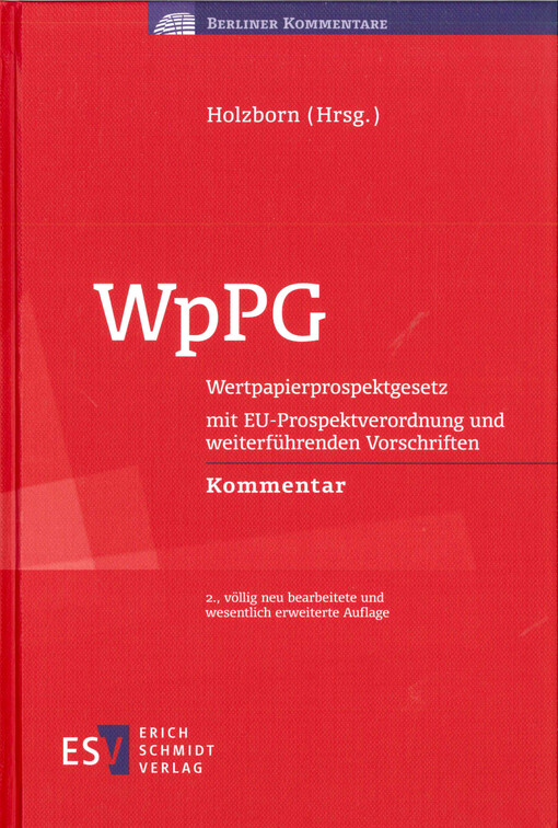 WpPG  : Wertpapierprospektgesetz : mit EU-Prospektverordnung und weiterführenden Vorschriften 