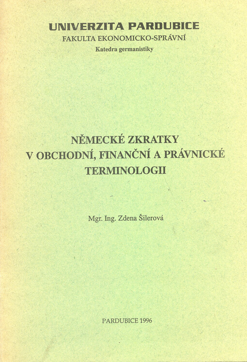 Německé zkratky v obchodní, finanční a právnické terminologii