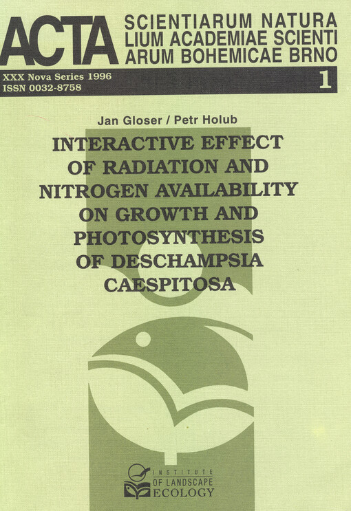 Interactive effect of radiation and nitrogen availability on growth and photosynthesis of Deschampsia caespitosa