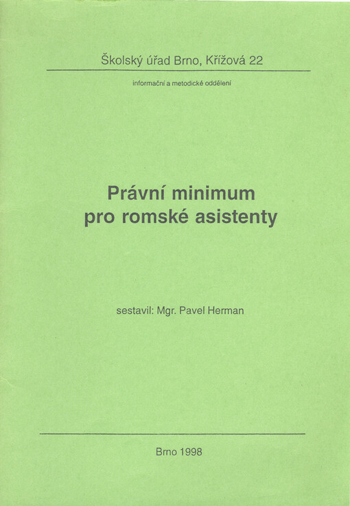 Právní minimum pro romské asistenty