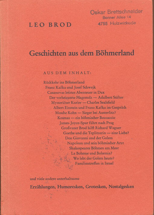 Geschichten aus dem Böhmerland : und viele andere Erzählungen, Humoresken, Grotesken, Nostalgesken