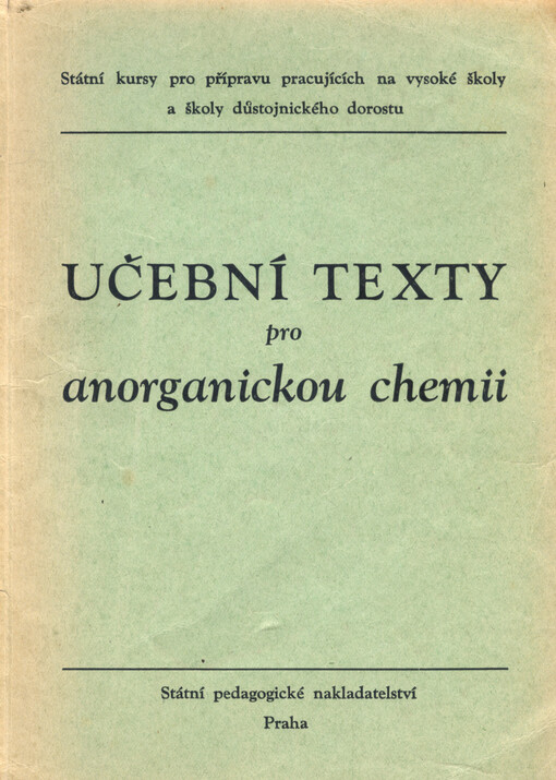 Učební texty pro anorganickou chemii