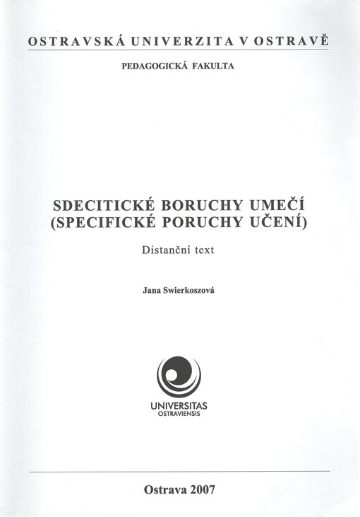 Sdecitické boruchy umečí (Specifické poruchy učení) :distanční text