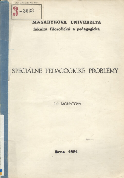 Speciálně pedagogické problémy