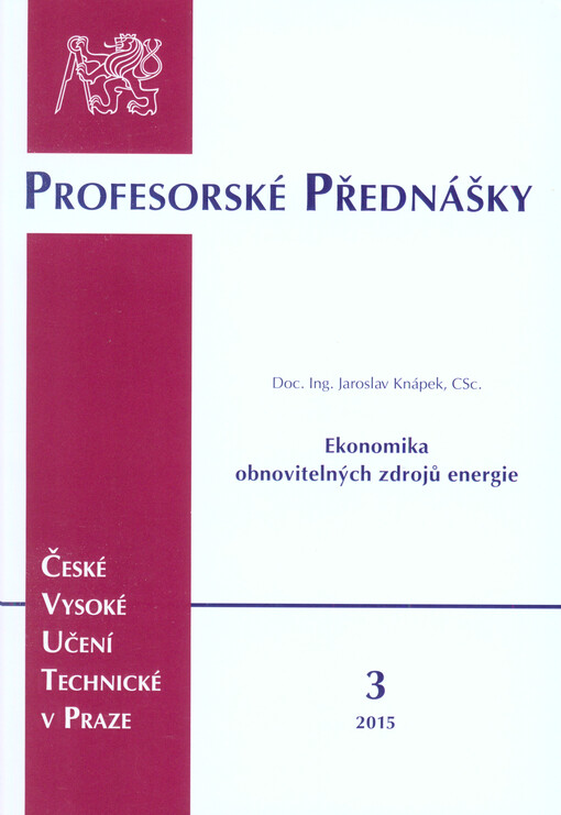Ekonomika obnovitelných zdrojů energie = Economics of renewable energy