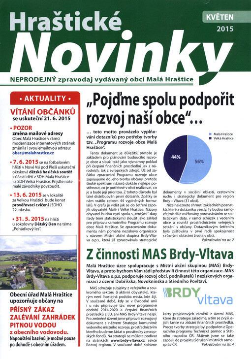 Hraštické novinky : neprodejný zpravodaj vydávaný obcí Malá Hraštice