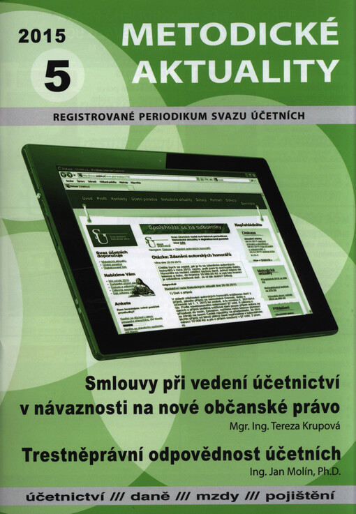 Smlouvy při vedení účetnictví v návaznosti na nové občanské právo