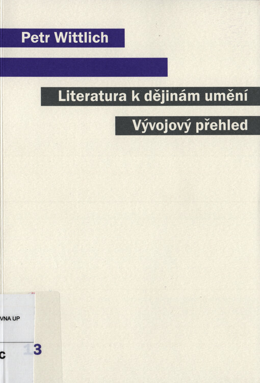 Literatura k dějinám umění : vývojový přehled