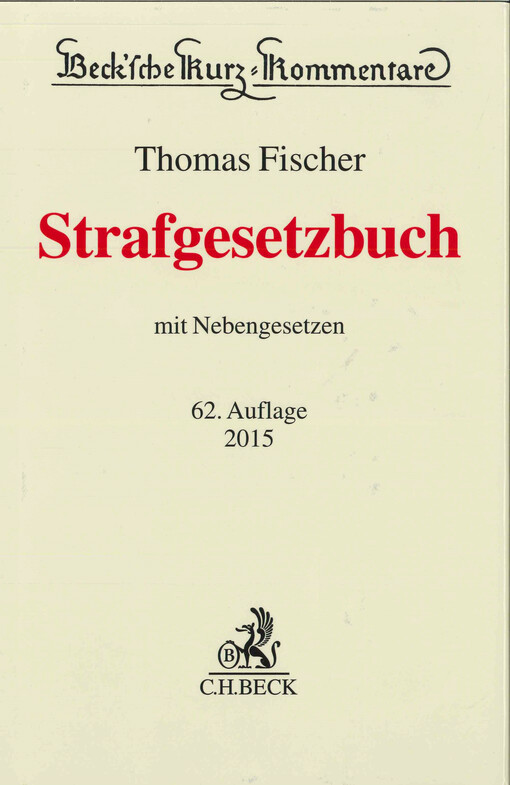 Strafgesetzbuch mit Nebengesetzen