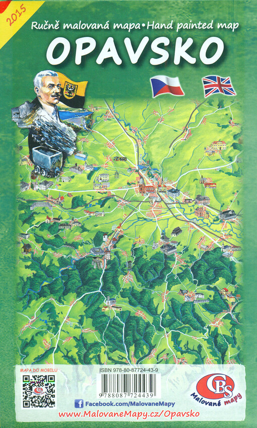 Ručně malovaná mapa Opavsko